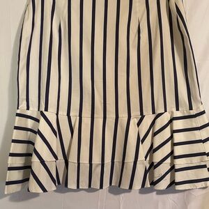 Ralph Lauren Blue and White Trumpet Midi Skirt